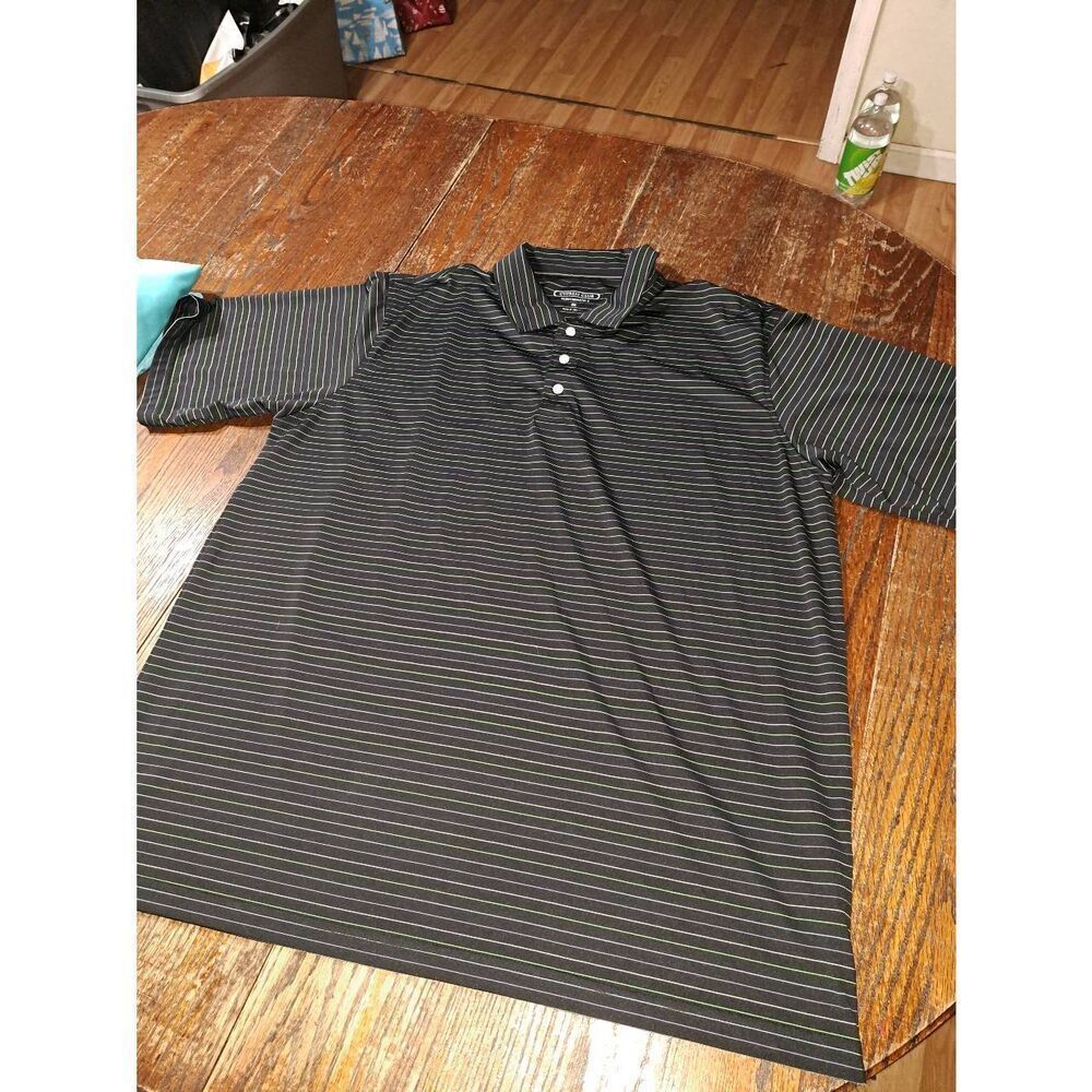 XXL Cypress Club Black Stripe Short Sleeve Polo Shirt Casual Athleisure Athletic